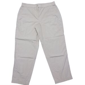 Chicos Pull On Khaki Straight Leg Ankle Or Cropped Pants Size 1(8) Lightweight